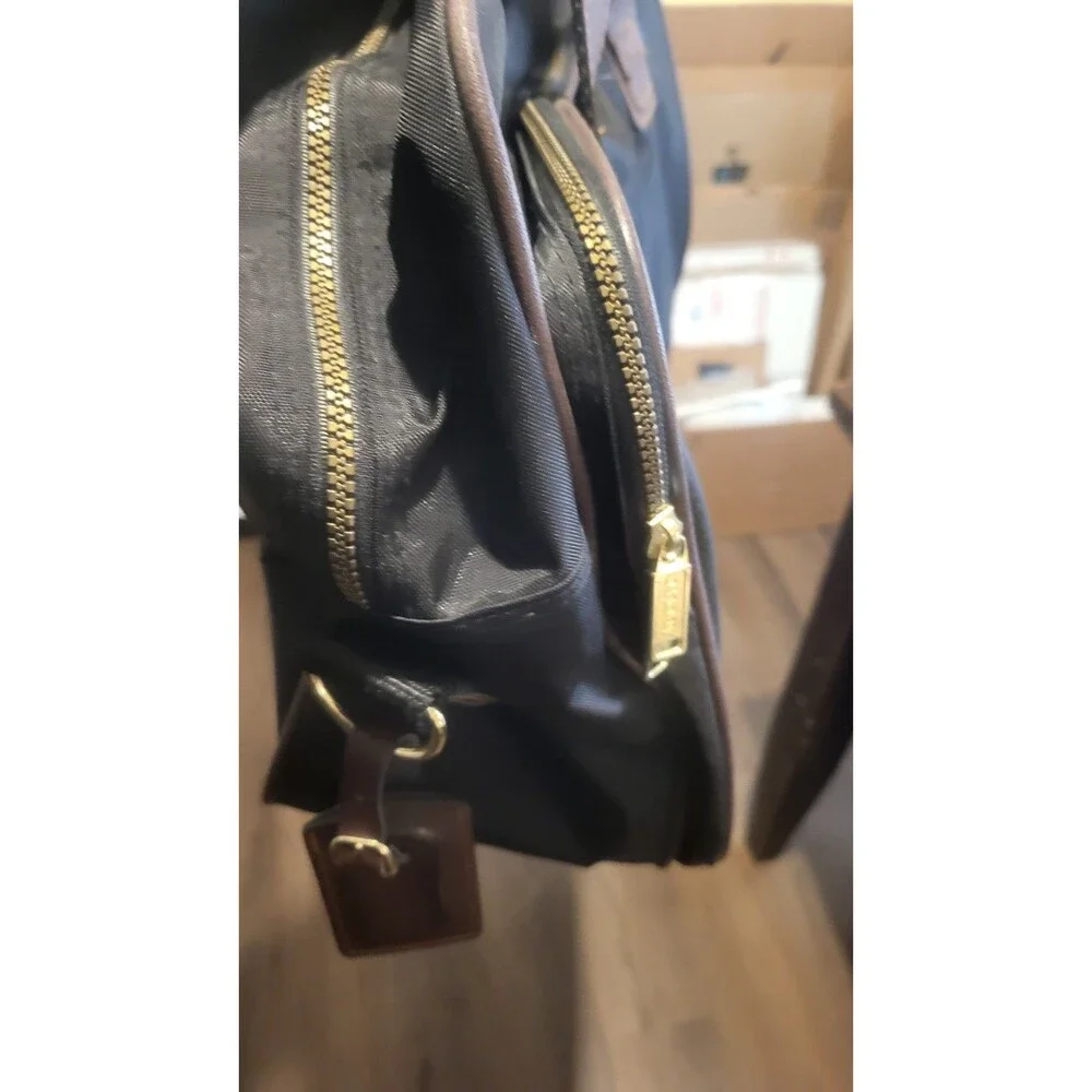 Vintage Adolfo Duffle Bag Black  Weekender Travel Large Luggage Tote No Strap